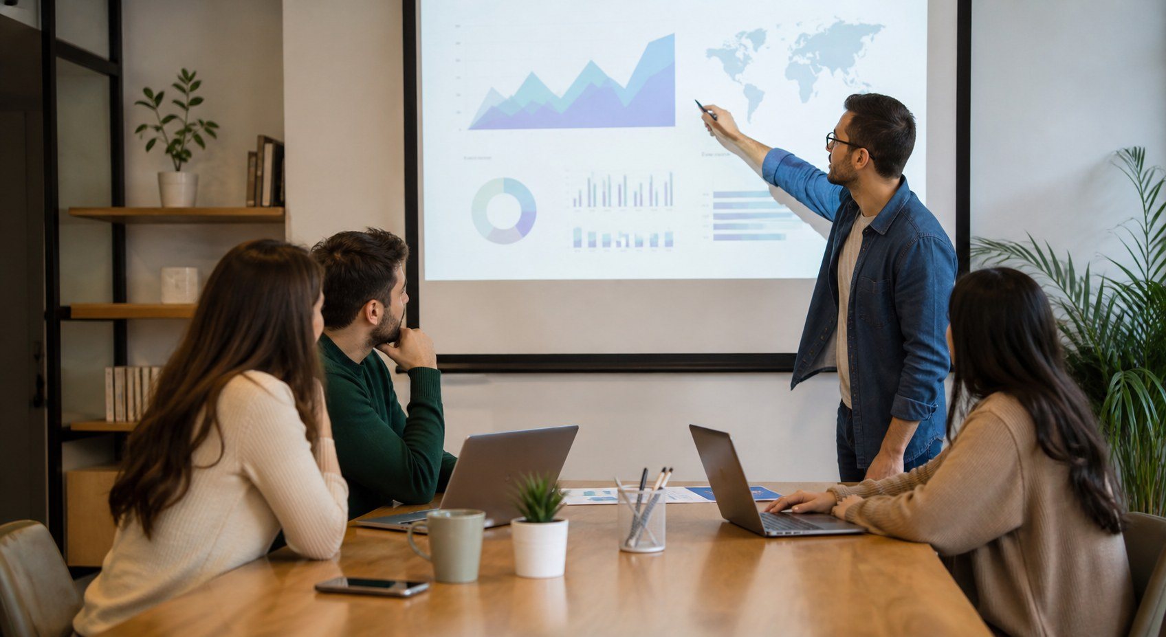 Formación de marketing para empresas: cómo crear un itinerario útil para el equipo — Imagen 1 Equipo de una pyme durante una sesión interna de marketing